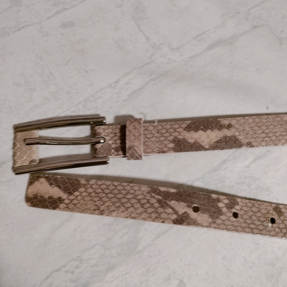 Elegant Italian Fine Leather Belt Garuglieri Snake Women’s Brown Tan Sz Large